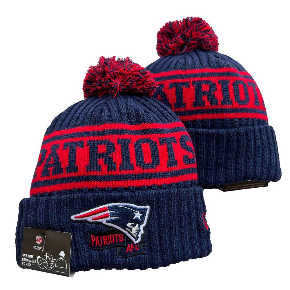 NWT New England Patriots Sports‎ Knit Pom Beanie Fleece Lining Unisex